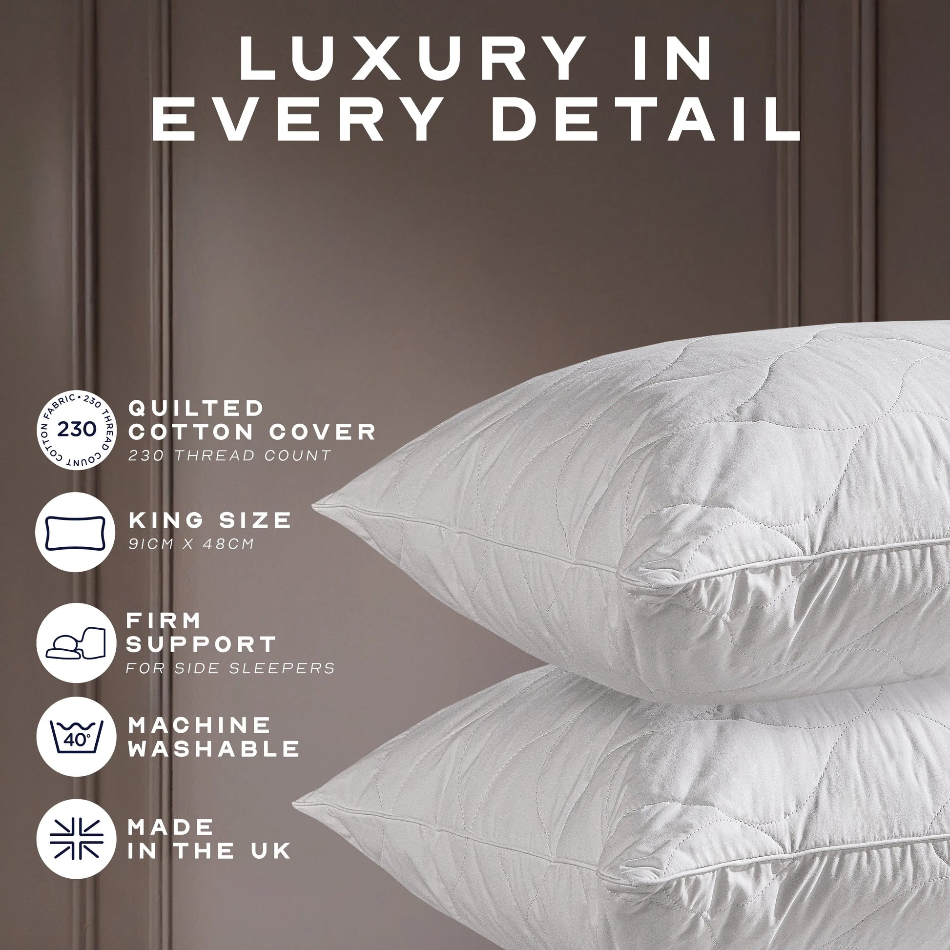 Luxurious Cotton Kingsize Pillow Snuggledown