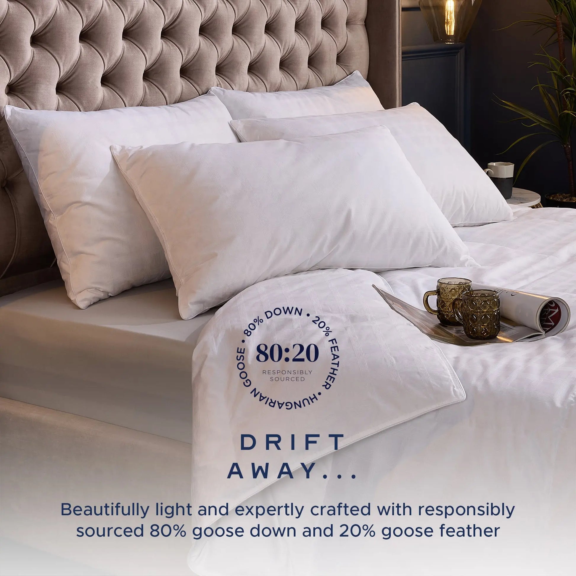 Luxurious Hungarian Goose Down Pillow for Comfortable Sleep